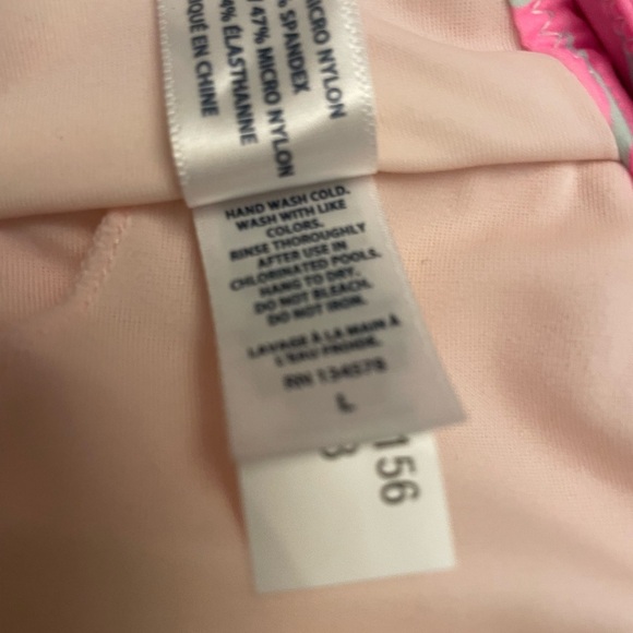 NWT Vineyard Vines Bougainvillea Ruffle Bikini Top in Crystal blue/Pink Size L - Picture 4 of 11